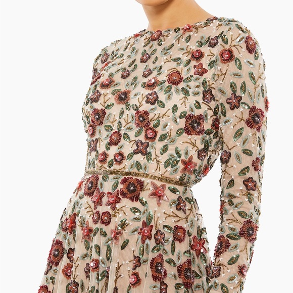 Mac Duggal Floral Sequin Gown - Picture 2 of 6